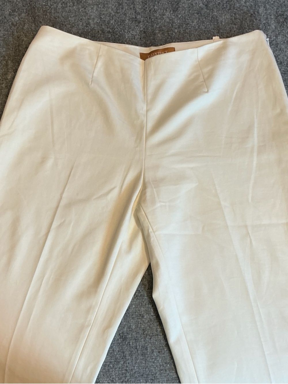 Ellen Tracy Cream Dress Pants Linda Slim Ankle Curvier Fit